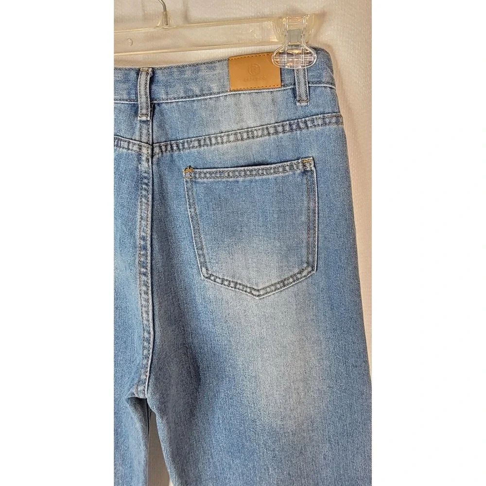 SRPEDRO Women's High Waist Distressed Cut Out Denim Jeans Mid-Wash Sz 9 / 10 - Picture 7 of 9